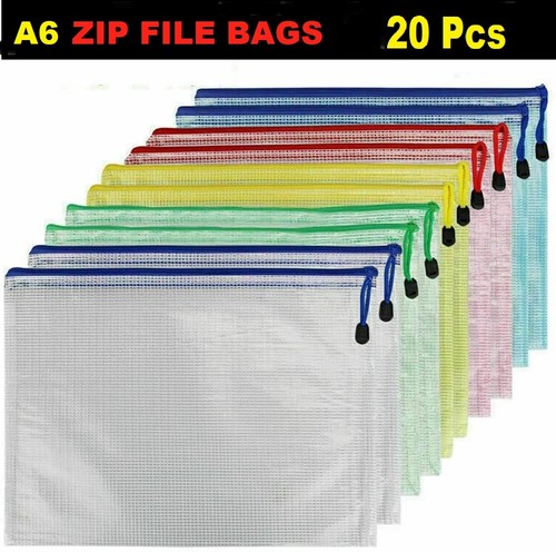 20pcs mesh zipper document - a6,