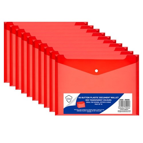 Plastic document wallets - 10,