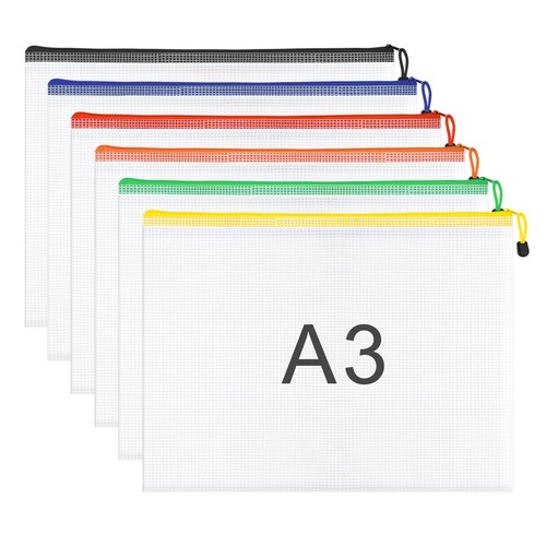 Plastic wallets zip 6pcs - a3, zip,